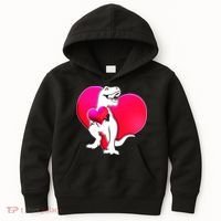 Tyrannosaurus Rex Valentine Heart Dinosaur  Kids Hoodie thumb 0