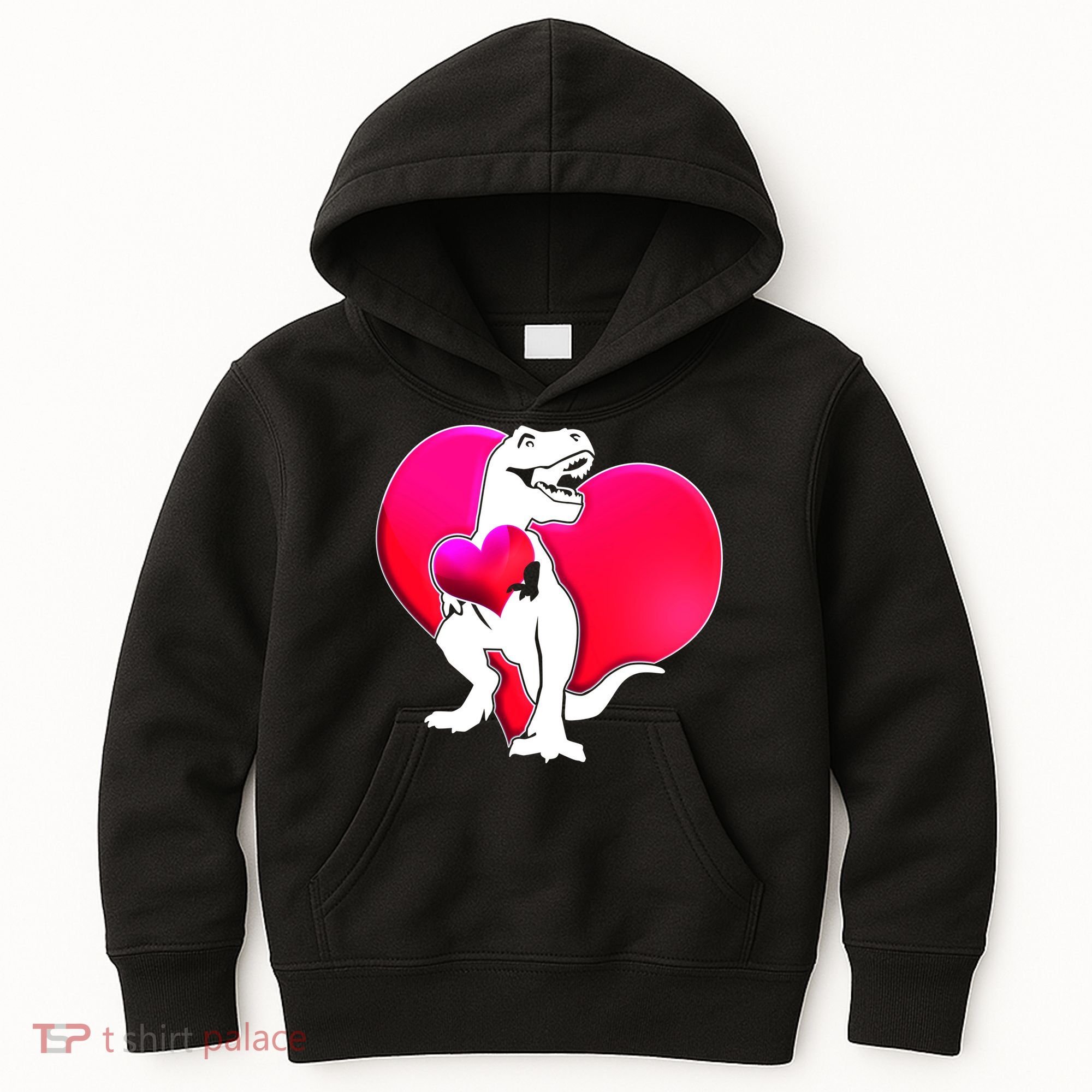 Tyrannosaurus Rex Valentine Heart Dinosaur  Kids Hoodie
