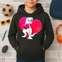 Tyrannosaurus Rex Valentine Heart Dinosaur  Kids Hoodie thumb 2