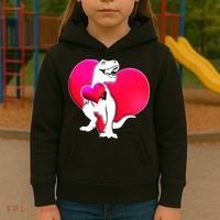 Tyrannosaurus Rex Valentine Heart Dinosaur  Kids Hoodie thumb 3
