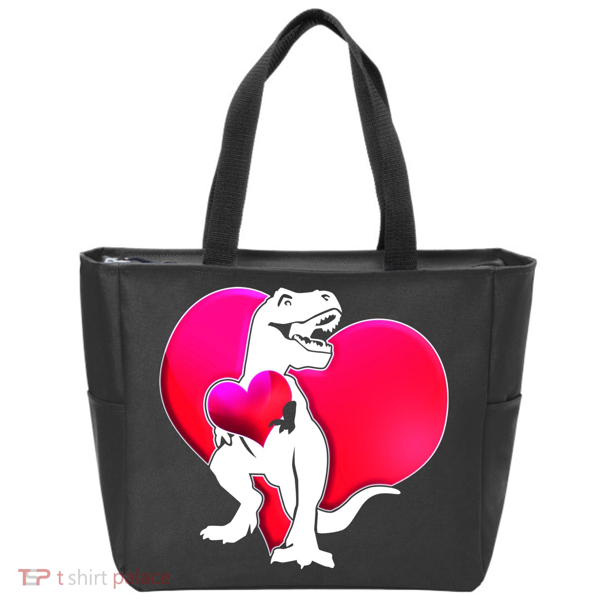 Tyrannosaurus Rex Valentine Heart Dinosaur  Tote Bag