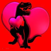 Tyrannosaurus Rex Valentine Heart Dinosaur  Santa Hat thumb 1