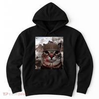 Thousand Yard Stare Funny Soldier Cat Meme In Battlefield Hoodie thumb 0