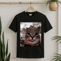 Thousand Yard Stare Funny Soldier Cat Meme In Battlefield T-Shirt thumb 2