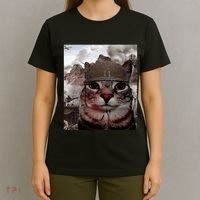Thousand Yard Stare Funny Soldier Cat Meme In Battlefield T-Shirt thumb 4