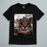 Thousand Yard Stare Funny Soldier Cat Meme In Battlefield T-Shirt thumb 5