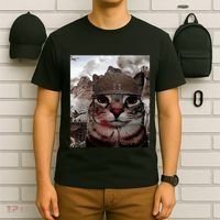 Thousand Yard Stare Funny Soldier Cat Meme In Battlefield T-Shirt thumb 6
