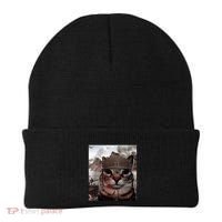 Thousand Yard Stare Funny Soldier Cat Meme In Battlefield Beanie thumb 0