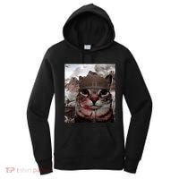 Thousand Yard Stare Funny Soldier Cat Meme In Battlefield Women's Hoodie thumb 0