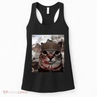 Thousand Yard Stare Funny Soldier Cat Meme In Battlefield Women's Tank Top thumb 0