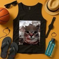 Thousand Yard Stare Funny Soldier Cat Meme In Battlefield Tank Top thumb 4