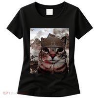 Thousand Yard Stare Funny Soldier Cat Meme In Battlefield Women's T-Shirt thumb 0