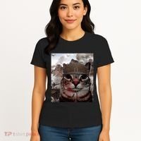 Thousand Yard Stare Funny Soldier Cat Meme In Battlefield Women's T-Shirt thumb 4