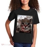 Thousand Yard Stare Funny Soldier Cat Meme In Battlefield Kids T-Shirt thumb 2