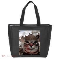 Thousand Yard Stare Funny Soldier Cat Meme In Battlefield Tote Bag thumb 0
