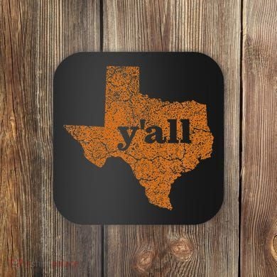 Texas Yall Texas State Map Coaster