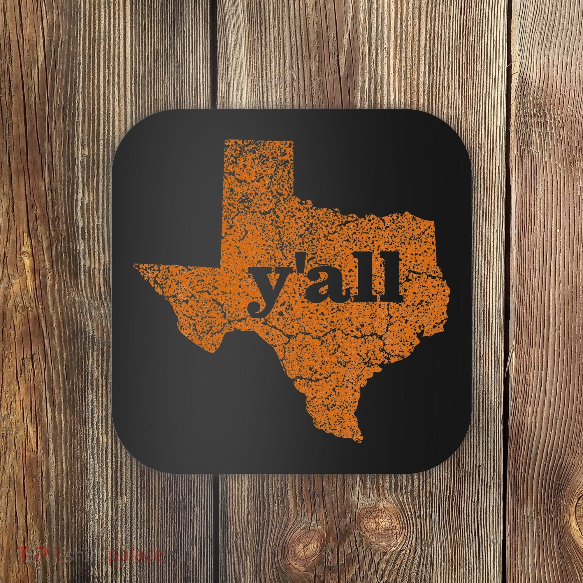 Texas Yall Texas State Map Coaster