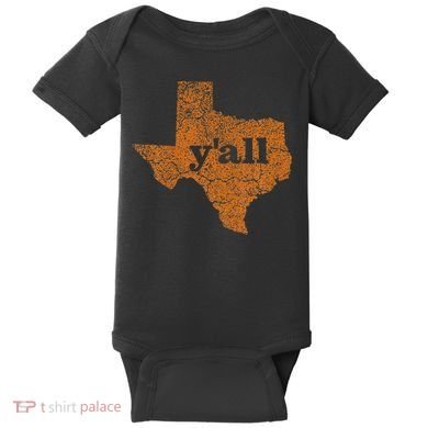 Texas Yall Texas State Map Baby Bodysuit