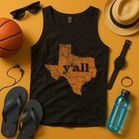 Texas Yall Texas State Map Tank Top thumb 4