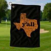 Texas Yall Texas State Map Golf Towel thumb 1