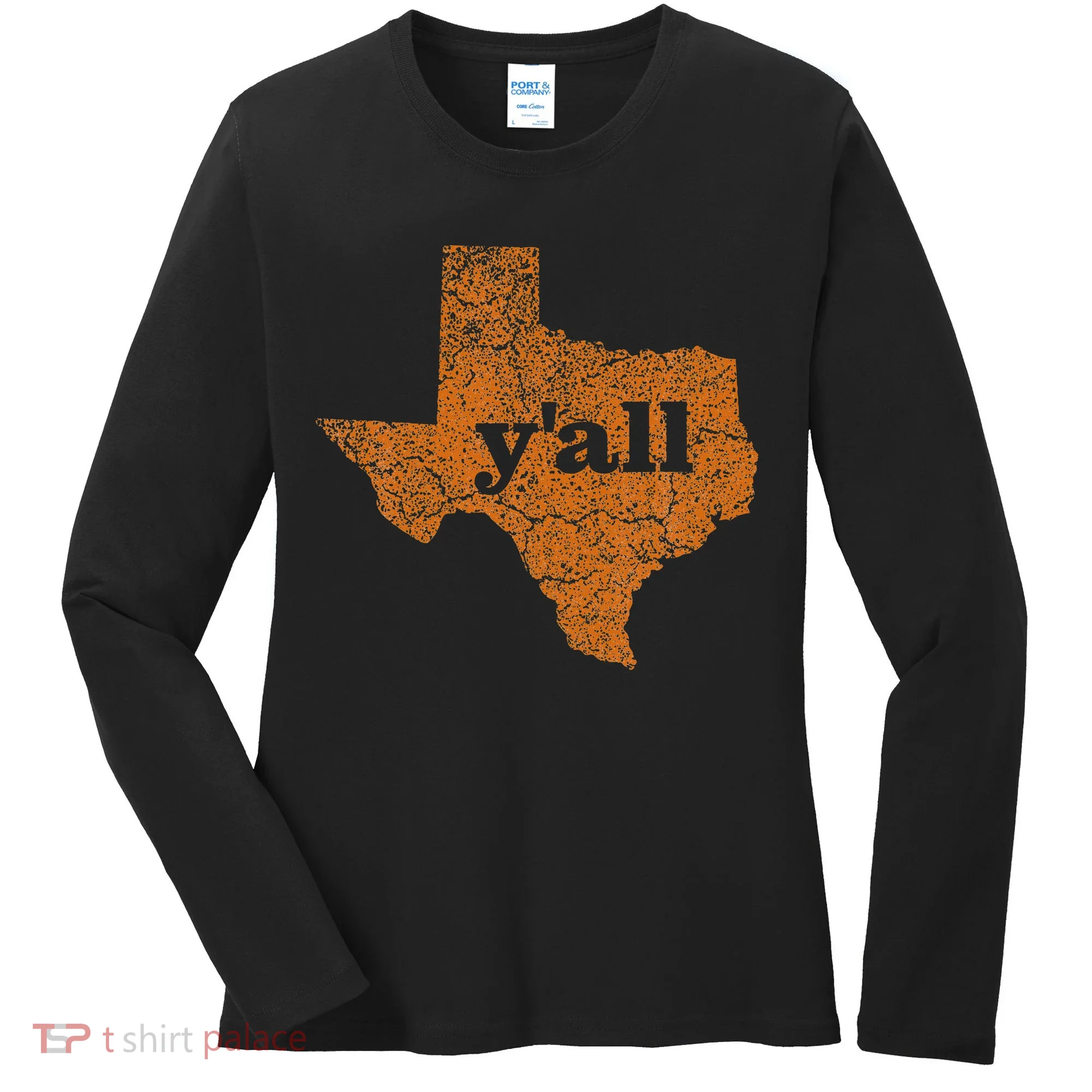 Texas Yall Texas State Map Women's Long Sleeve Shirt