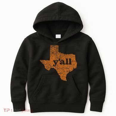 Texas Yall Texas State Map Kids Hoodie