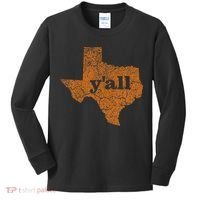 Texas Yall Texas State Map Kids Long Sleeve Shirt thumb 0