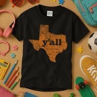 Texas Yall Texas State Map Kids T-Shirt thumb 3