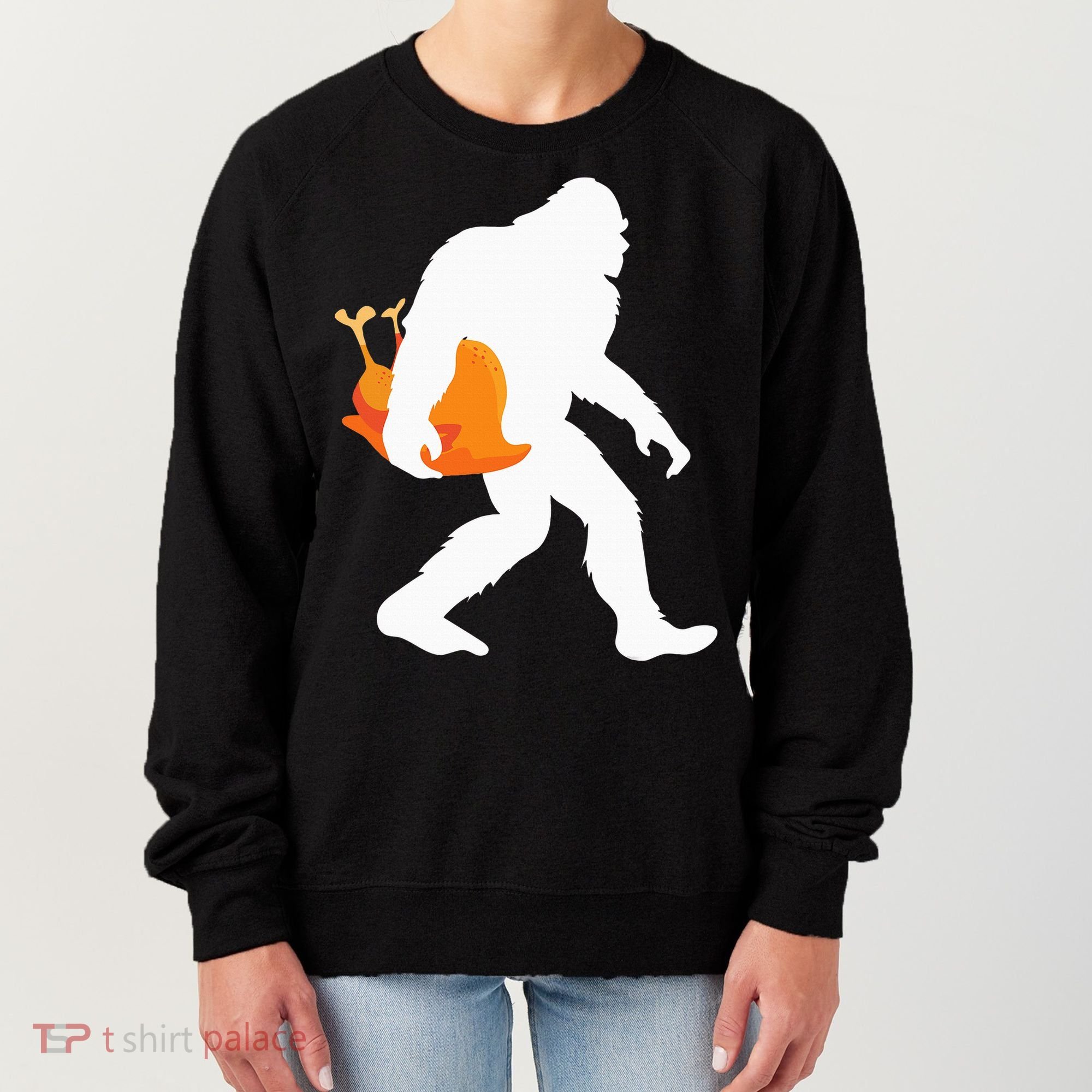Thanksgiving Yeti Turkey  Funny Sasquatch Women's Sweatshirt