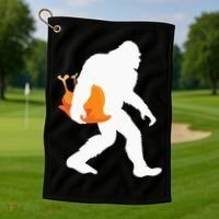 Thanksgiving Yeti Turkey  Funny Sasquatch Golf Towel thumb 1