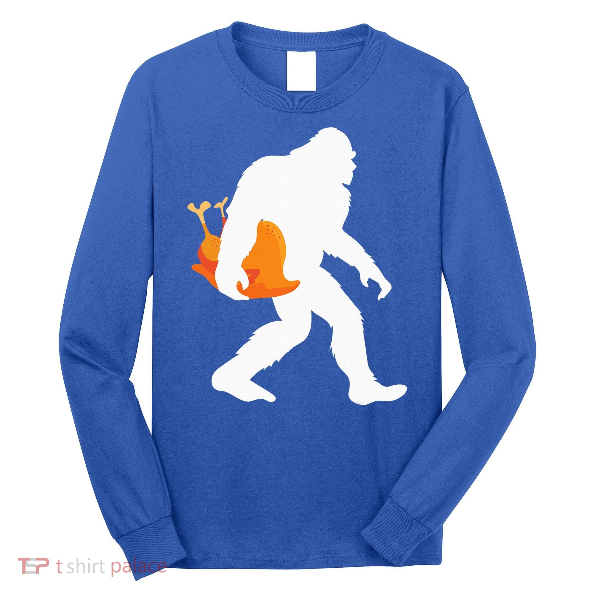 Thanksgiving Yeti Turkey  Funny Sasquatch Long Sleeve Shirt