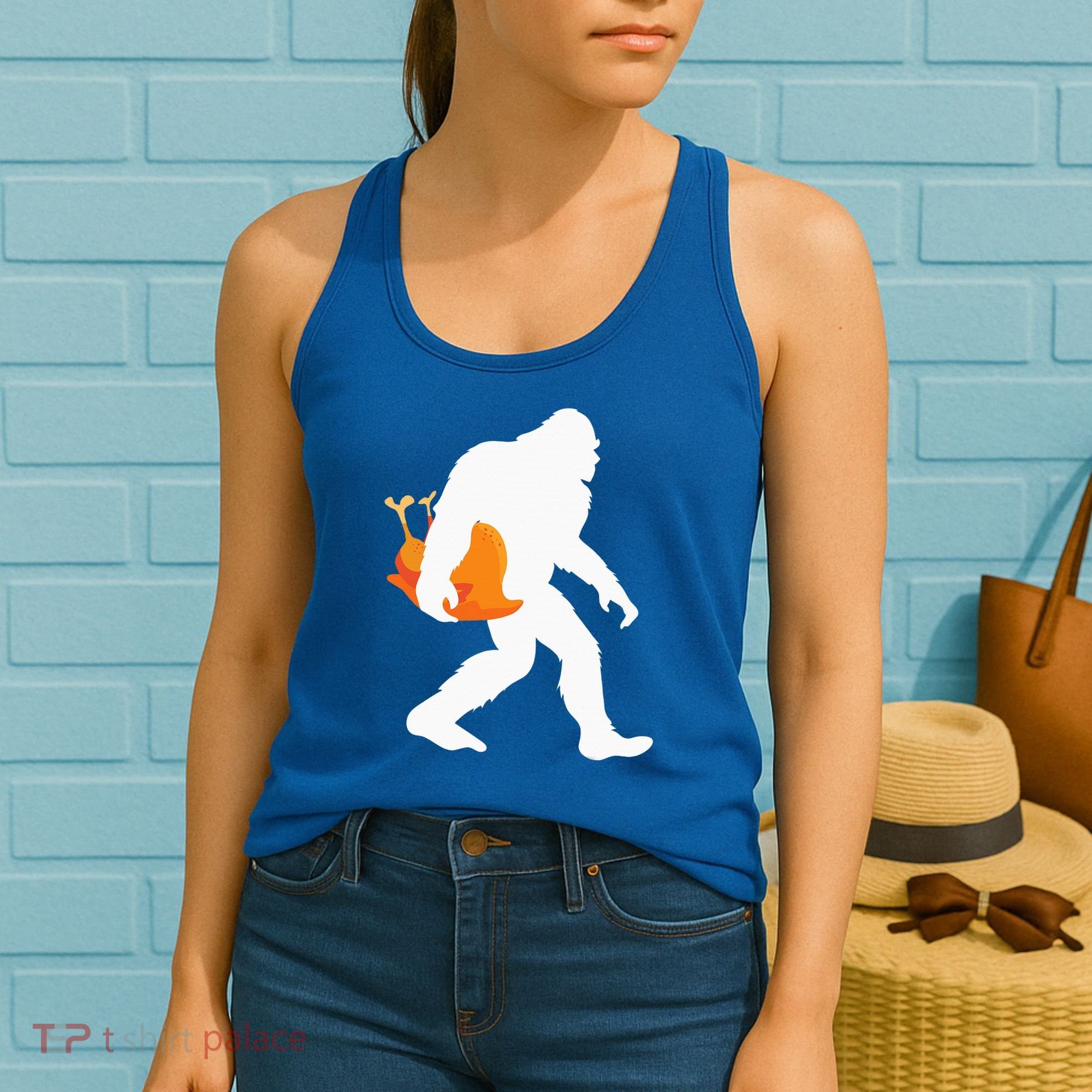 Thanksgiving Yeti Turkey  Funny Sasquatch Women's Tank Top