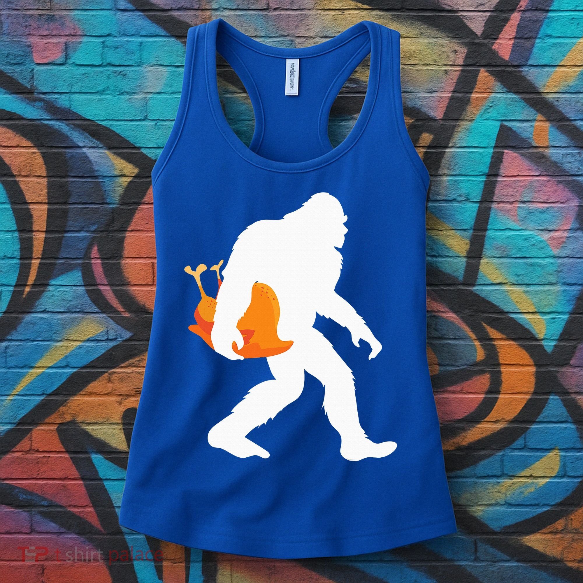 Thanksgiving Yeti Turkey  Funny Sasquatch Women's Tank Top