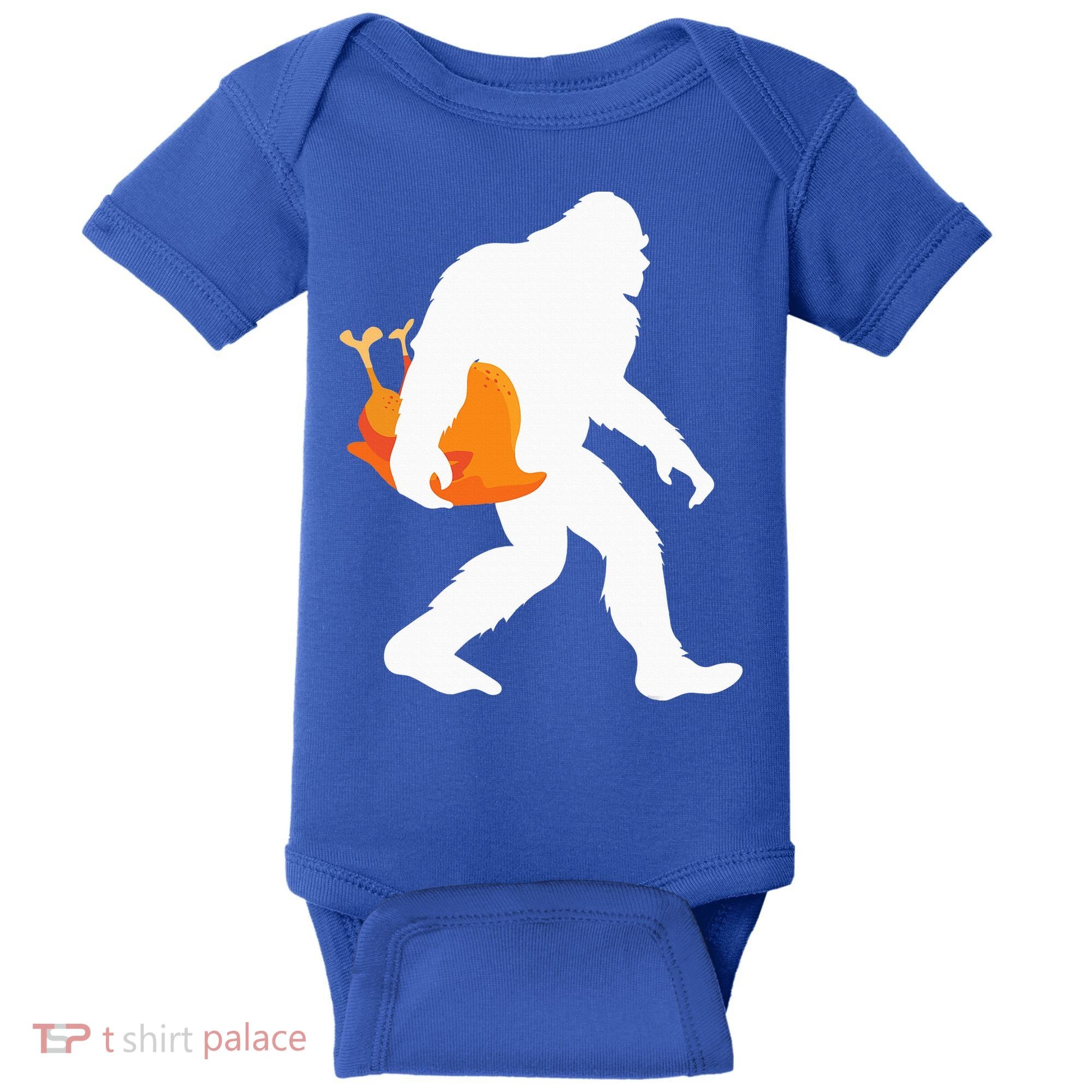 Thanksgiving Yeti Turkey  Funny Sasquatch Baby Bodysuit