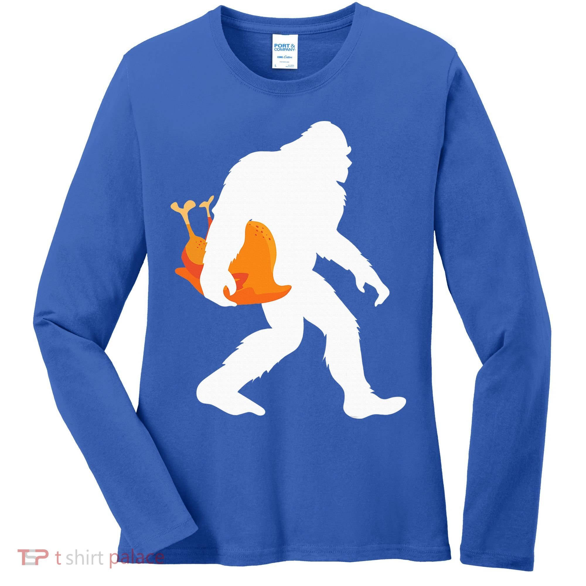 Thanksgiving Yeti Turkey  Funny Sasquatch Women's Long Sleeve Shirt