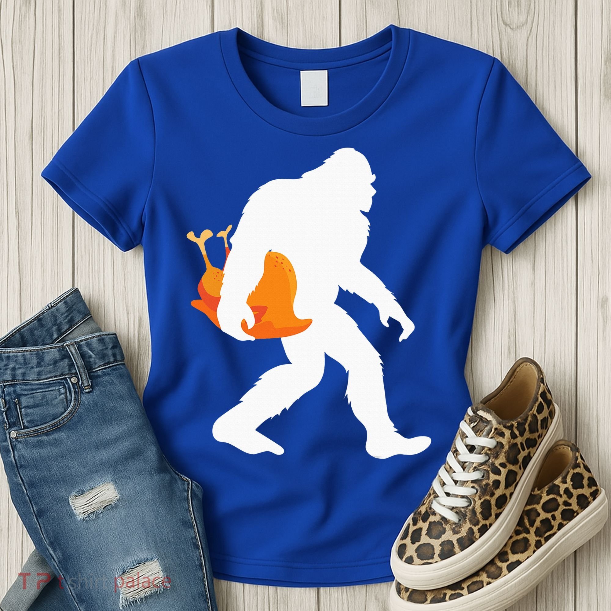 Thanksgiving Yeti Turkey  Funny Sasquatch Women's T-Shirt