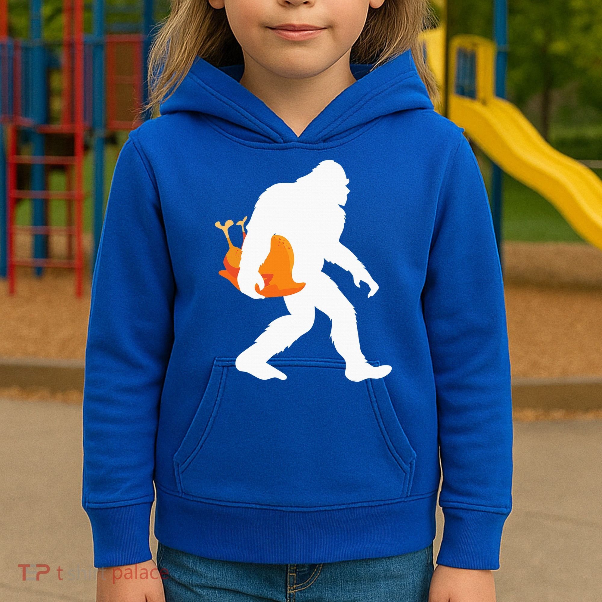Thanksgiving Yeti Turkey  Funny Sasquatch Kids Hoodie