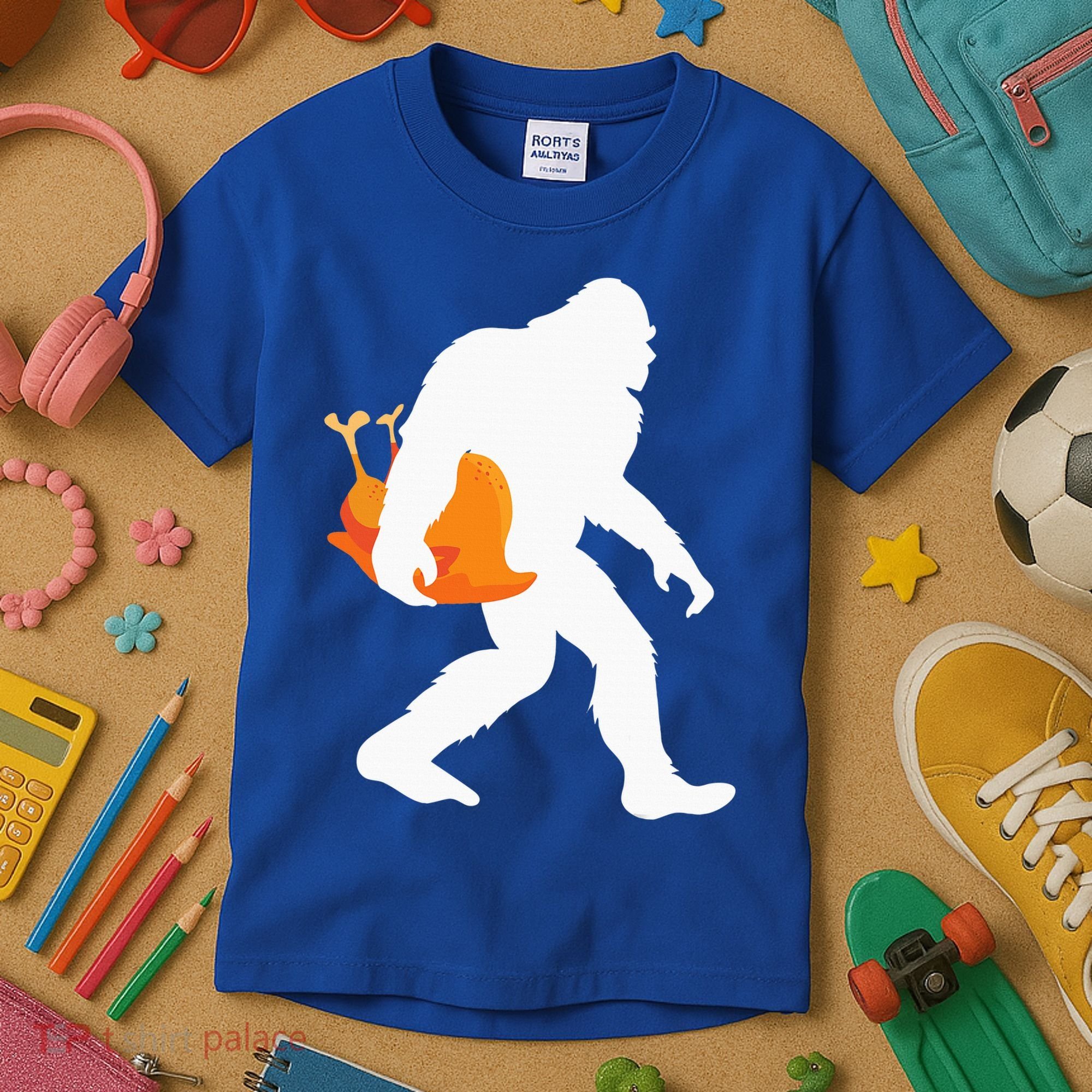 Thanksgiving Yeti Turkey  Funny Sasquatch Kids T-Shirt