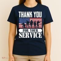 Thank You Veterans American Flag Patriotic Memorial Day T-Shirt thumb 4