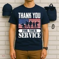 Thank You Veterans American Flag Patriotic Memorial Day T-Shirt thumb 6