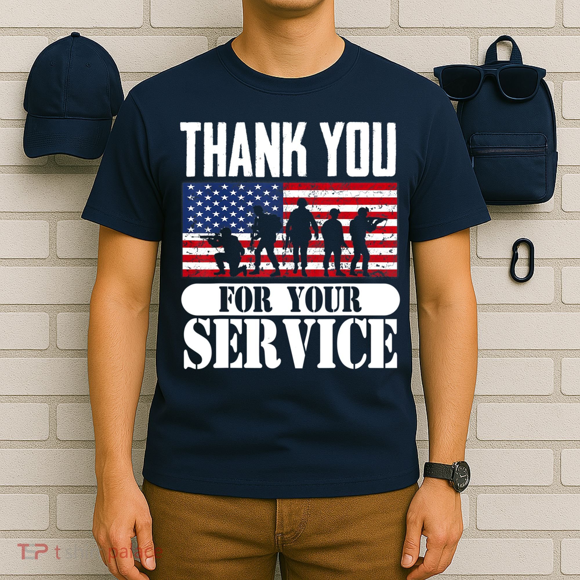Thank You Veterans American Flag Patriotic Memorial Day T-Shirt