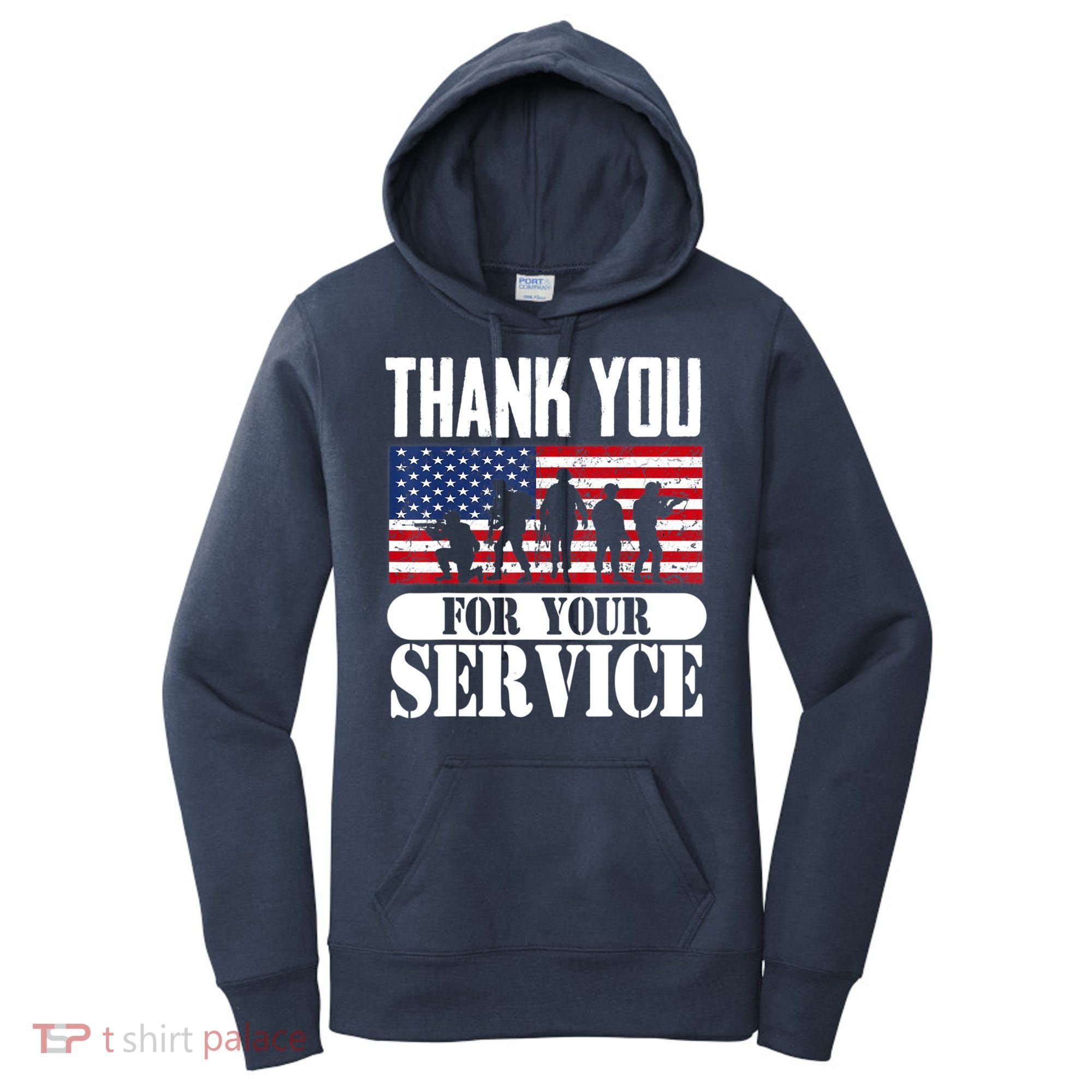 Thank You Veterans American Flag Patriotic Memorial Day Women's Hoodie