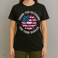 Thank You Veterans For You Service Usa Floral T-Shirt thumb 4