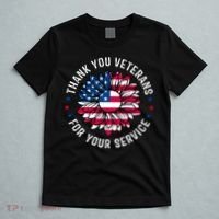Thank You Veterans For You Service Usa Floral T-Shirt thumb 5