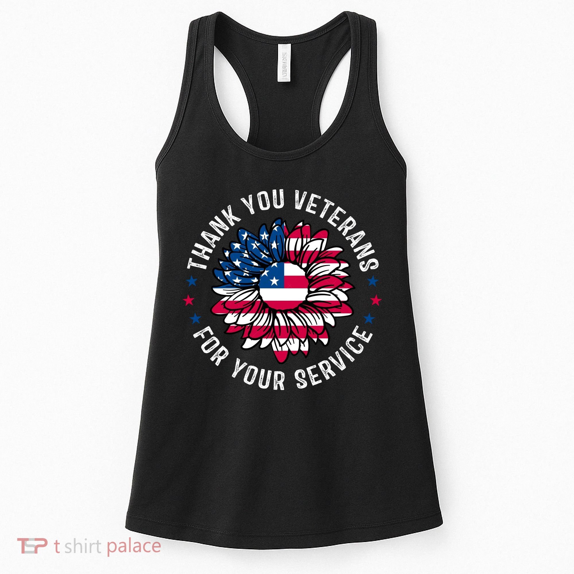 Thank You Veterans For You Service Usa Floral Women's Tank Top