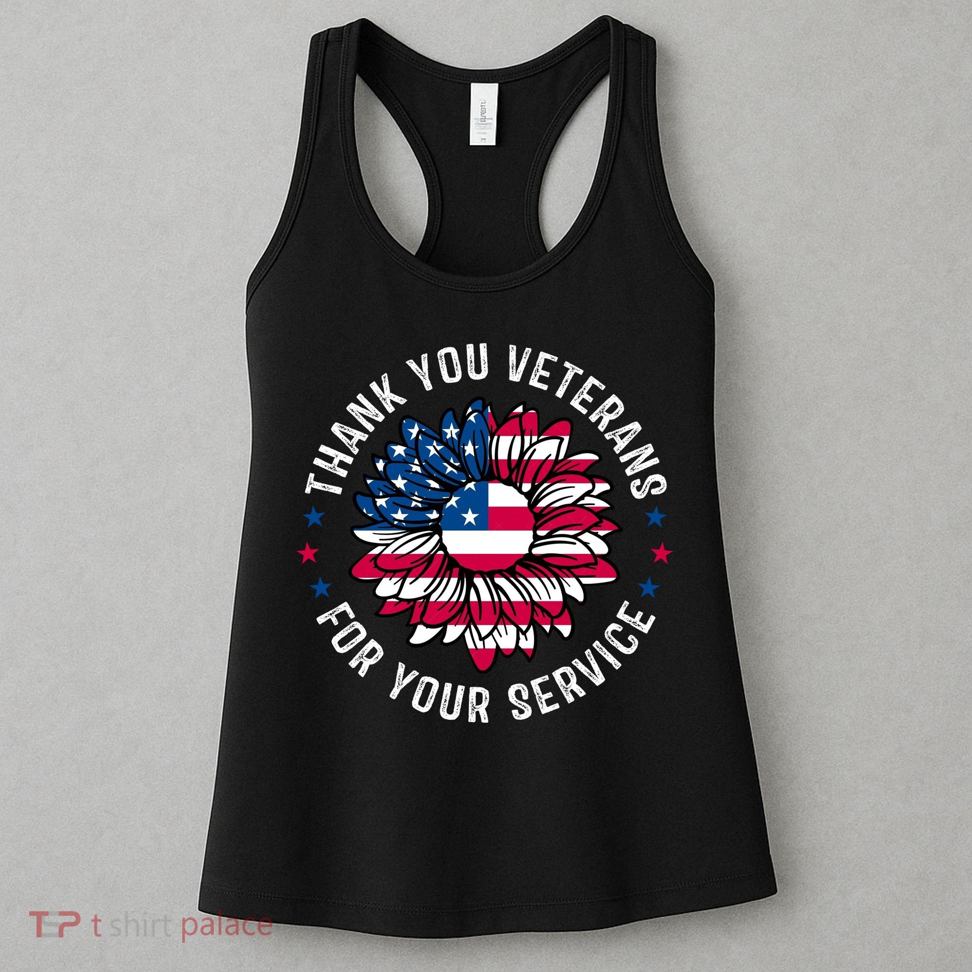 Thank You Veterans For You Service Usa Floral Women's Tank Top