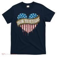 Thank You Veterans Day American Flag Heart Military Army T-Shirt thumb 0