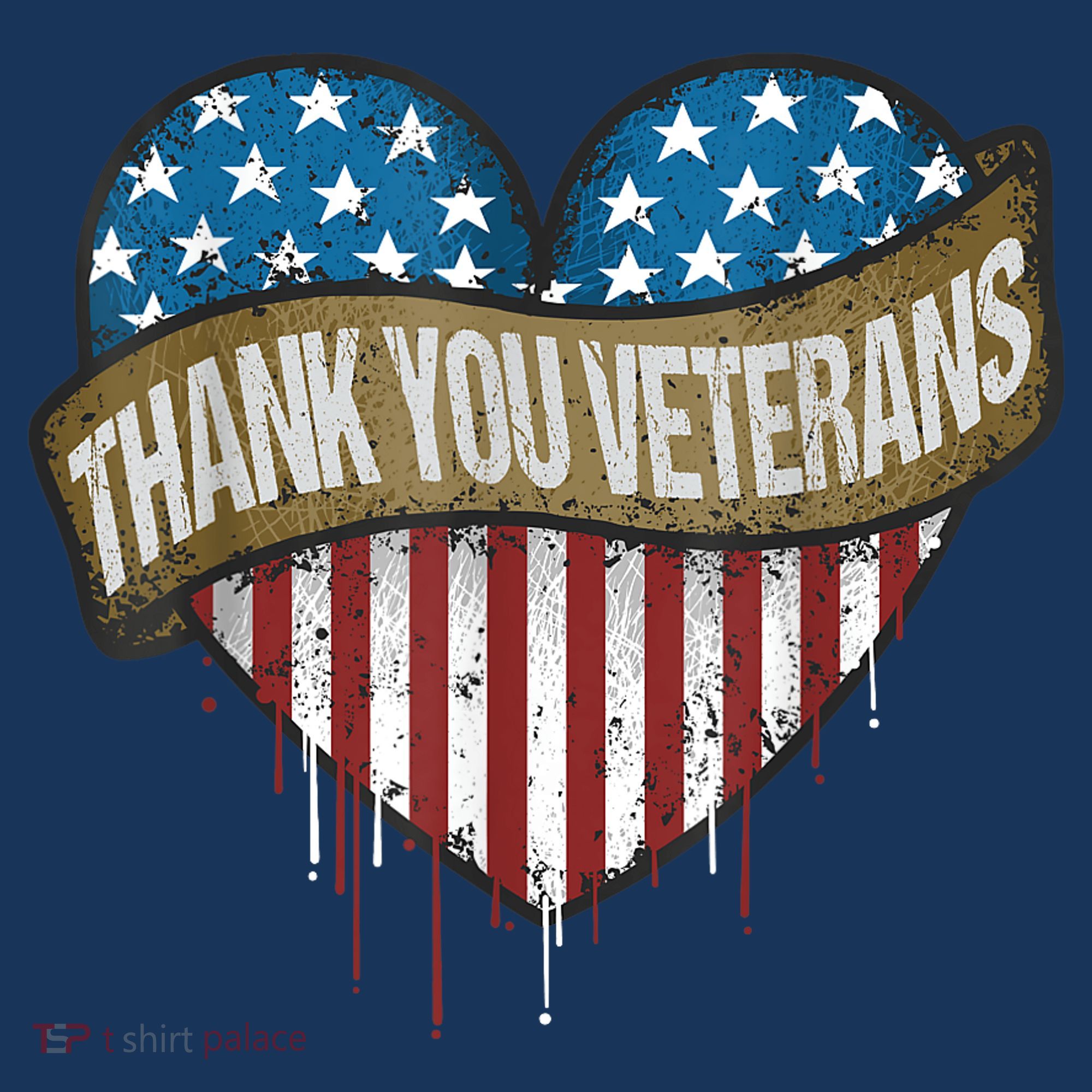 Thank You Veterans Day American Flag Heart Military Army T-Shirt