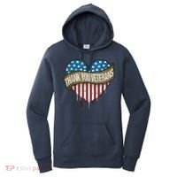Thank You Veterans Day American Flag Heart Military Army Women's Hoodie thumb 0