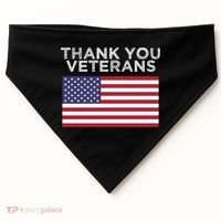 Thank You Veterans For Veterans Day Gift USA-Made Doggie Bandana thumb 0